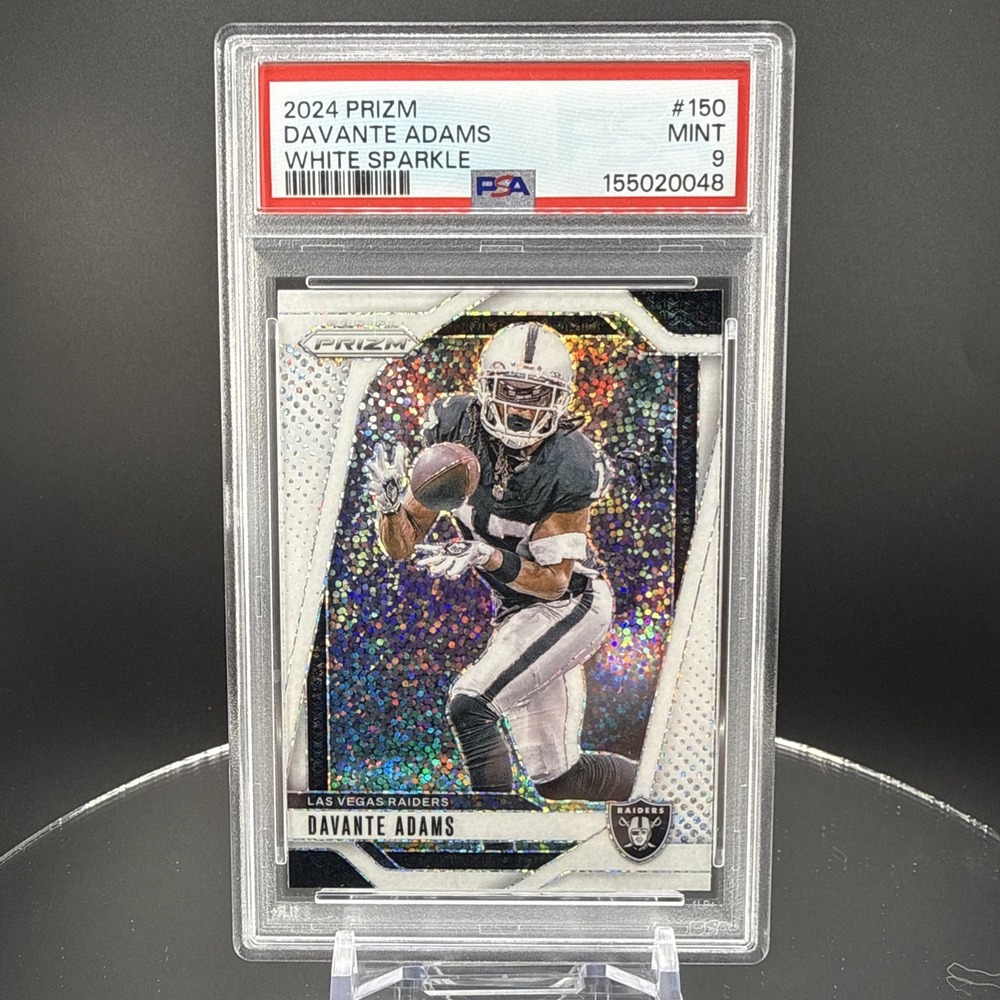 2024 Panini Prizm Davante Adams #150 White Sparkle PSA 9 Raiders